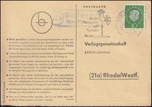 Landpost Sillerup über FLENSBURG 20.10.1960 auf Postkarte nach Rheda/Westf.