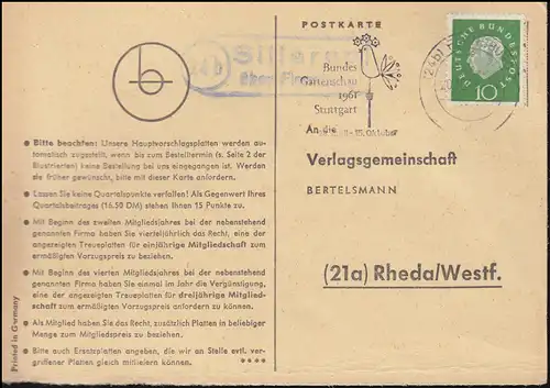 Pays-Bas Sillerup via FLENSBURG 20.10.1960 sur carte postale vers Rheda/Westf.