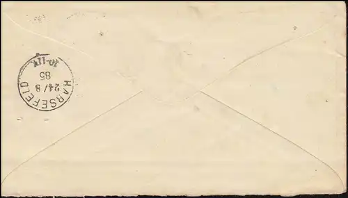 Argentine Enveloppe 8 cent. rouge, BUENOS AIRES 28.7.1885 vers HARSEFELD 24.8.85
