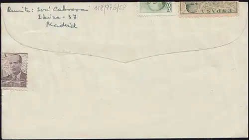 Spanien 968 Pro Tuberkulosos mit passender Frankatur Schmuck-R-FDC 22.12.1948