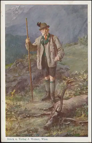 Autriche Carte postale spéciale Exposition internationale de chasse 1910 SSt WIENNE verte