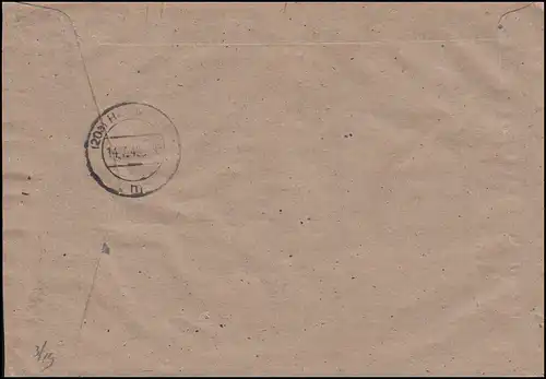 92wg Constructions 50 Pf avec les victimes d'urgence EF R-Lettre Not-R-Zettel HANNOVER-KLEEFELD 14.7.49