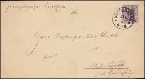 40 Ziffer 5 Pfennig auf Orts-Dienstbrief Amtsgereicht GOTTESBERG 27.10.1888