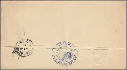 40 Point 5 Pfennig sur lettre de service locale Entassée par Dieu 27.10.1888