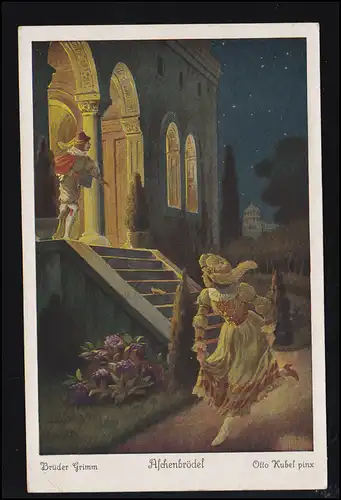 Künstler-Ansichtskarte Otto Kubel: Brüder Grimm Aschenbrödel / Nr. 4, 1934