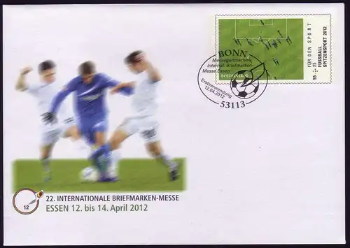 USo 264 Briefmarken-Messe Essen - Fußball 2012, EV-O Bonn 12.4.12