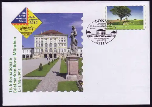 USo 263 Bourse des timbres Munich 2012, première utilisation du timbre Bonn