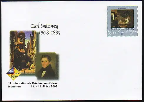 USo 146 Bourse des timbres Munich - Carl Spitzweg 2008, **