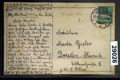 Artiste AK peintures de A. Mailick: Un message bienveillant, couru en 1925