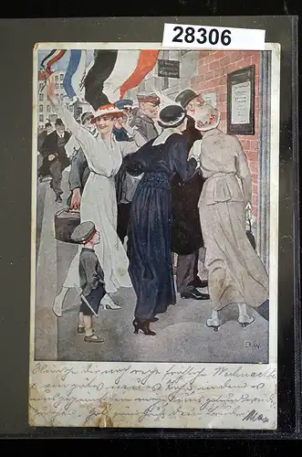 Kriegspostkarte von Brynolf Wennerberg: Siegesdepesche, Feldpostkarte 1915 