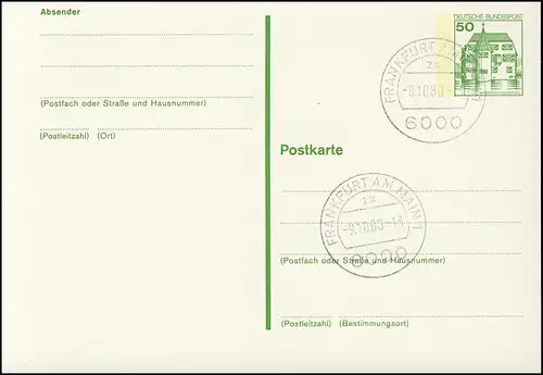 P 131 BuS 50 Pf Lignes de points, VS-O Frankfurt PLZ 6000