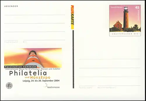 PSo 87 Briefmarkenmesse PHILATELIA und MünzExpo Leipzig 2004, **