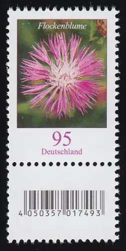 3470 Flockenblume 95 Cent aus 500er-Rolle, mit Nummer und Codierfeld **