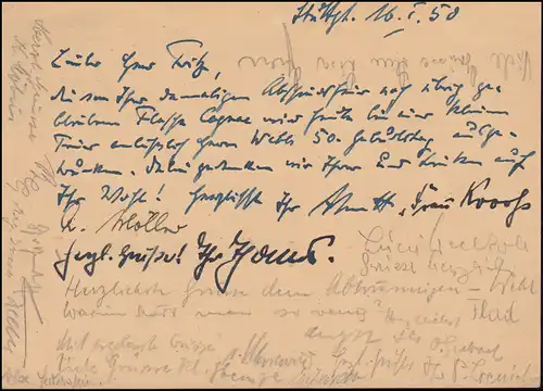 PSo 1 Reidfest et Bundestag 10 Pf avec sacrifice d'urgence STUTTGART 18.1.50 à Hambourg