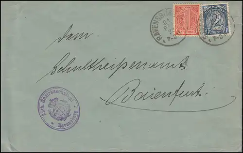 Bayern 30+32 timbres MiF sur lettre Kath.
