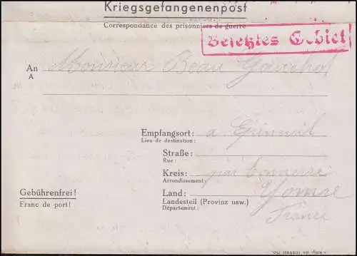 Poste de détention de guerre Poste du contrôle des postes Stalag VI D Dortmund, vers 1942