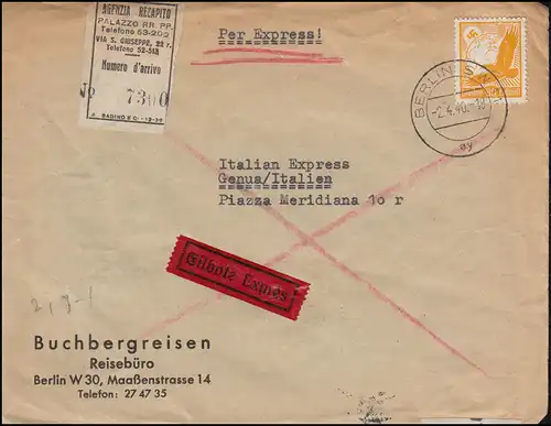 Censuration Commandement supérieur de la Wehrmacht Eil-Brief avec 536 Aigle de pierre BERLIN 2.4.1940