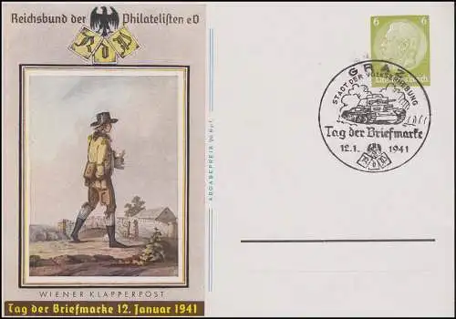 PP 241 Tag der Briefmarke als FDC mit passendem ESSt GRAZ Panzer 12.1.1941