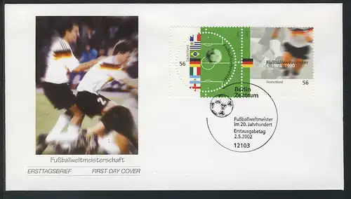 2258-2259 Fußball-WM 2002, ZD auf FDC ESSt Berlin