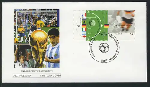 2258-2259 Fußball-WM 2002, ZD auf FDC ESSt Bonn