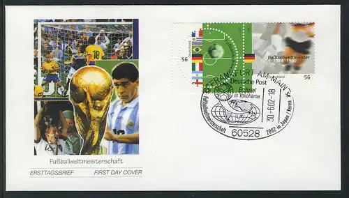2258-2259 Fußball-WM 2002, ZD auf FDC mit SSt 30.6.2002: Endspiel in Yokohama