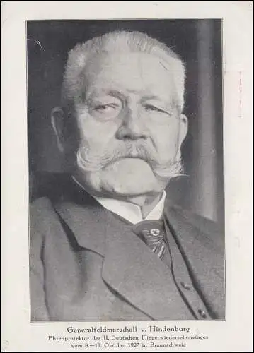Premier vol postal Braunswick au brock PP 92 SSt BRAUNSCHEIG 9.10.1927