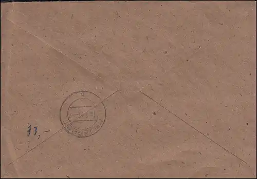 191+207+216+218 SBZ-Aufdrucke ff in MiF auf R-Brief DESSAU-ZIEBIGK 15.1.1949