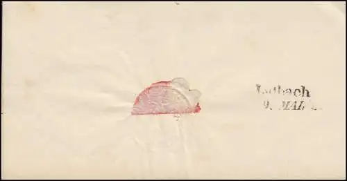 Österreich Briefhülle Zweizeiler W(iener) Neustadt 8.5.1858 nach Laibach 9.2.