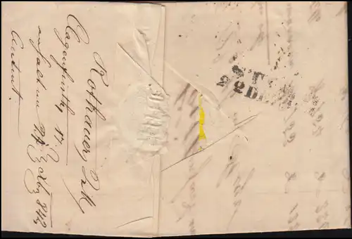 Österreich Vorphilatelie Faltbrief Zweizeiler Klagenfurt 18.12.(1842) nach STEYR