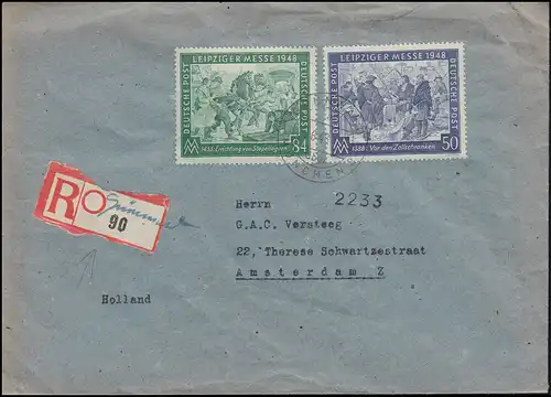 Gemeinschaft 967-968 Messe Leipzig R-Bf. Not-R-Zettel GRÜNWALD / MÜNCHEN 20.6.48