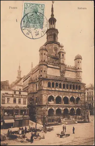 Carte de l'hôtel de ville Posen, 11.12.1910 vers la France