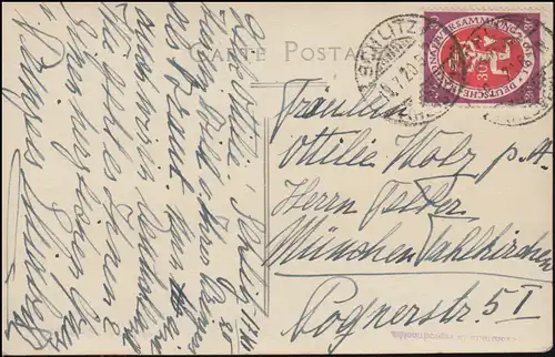 Ansichtskarte Das Brautpaar mit lachender Schwiegermutter, SCHLITZ 19.7.1920 