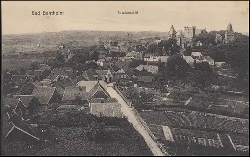 Ansichtskarte Bad Bentheim Totalansicht,10.7.1911 nach HENGELO (OV.) 11.7.11