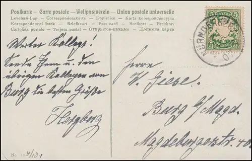 Carte de vision dessinée Nuremberger Arzneimittel, NÜRNBERG 1907