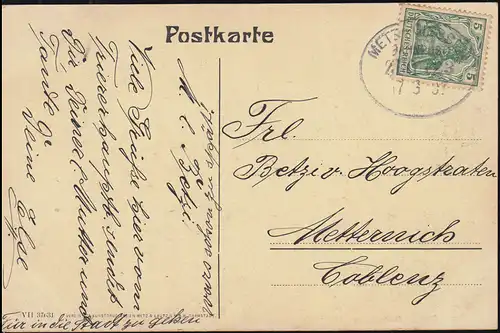 Train Poste Metz-Giesten Train 123 - 17.3.2007 sur AK Trier Porta Nigra Paysage