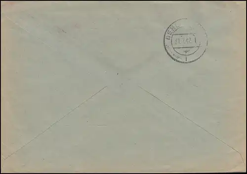 Poste de terrain 150 - 23.7.1942 sur lettre R Service L 44132 vers BERLIN 31.7.42
