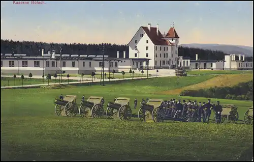 Schweiz Feldpost PARK-ABTEILUNG FELDPOST 9 auf AK Kaserne Bülach 5.5.1914 
