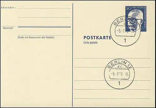 P 85a - Hinemann 50 Pf, couleur rahm, VS-O Berlin