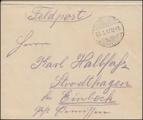 Feldpostbrief Oldenburger Inf.-Reg. 91 (OIR) aus OLDENBURG (GRHZGTH) c 23.1.1917