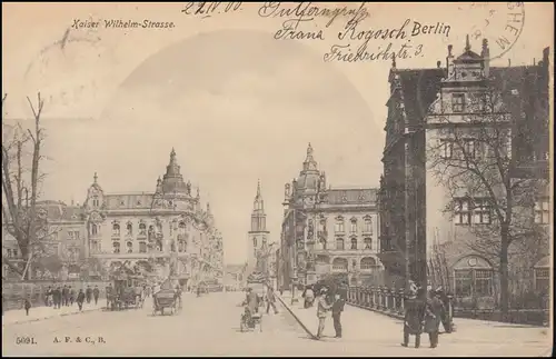 Ansichtskarte Berlin Kaiser-Wilhelm-Straße, 22.4.1900 nach Belgien