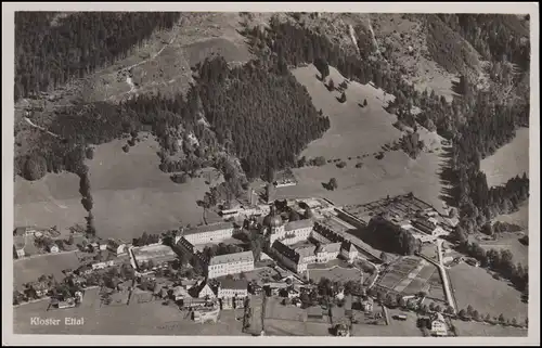 Carte de vue Monastère Ettal, ETTAL 8.8.1938 vers Zurich / Suisse
