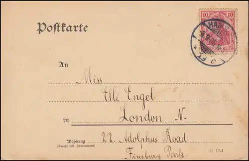 Karikatur-Ansichtskarte Der Sonntagsjäger, HAMBURG 8.9.1905