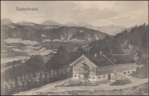 Carte de vue Paubenberghof, MIESBACH 12.6.1907 selon DELFT 13.8.07