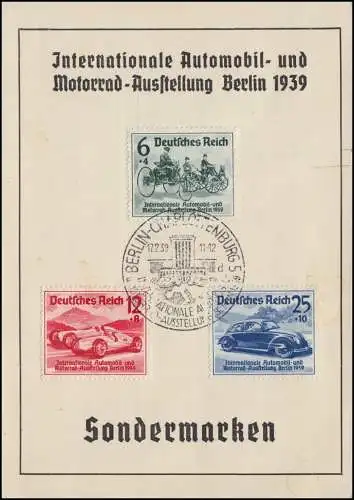 686-688 IAA Berlin 1939 auf Gedenkblatt Dresdner Bank ESSt Berlin-Charl. 17.2.39