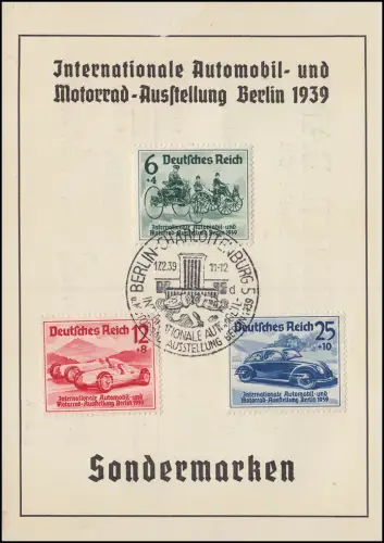 686-688 IAA Berlin 1939 auf Gedenkblatt Dresdner Bank ESSt Berlin-Charl. 17.2.39