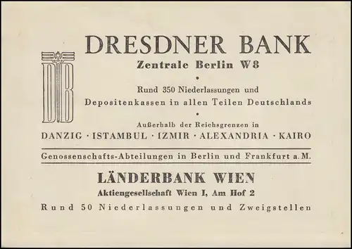 686-688 IAA Berlin 1939 sur le journal commémoratif Dresdner Bank ESSt Berlin-Charl. 17.2.39