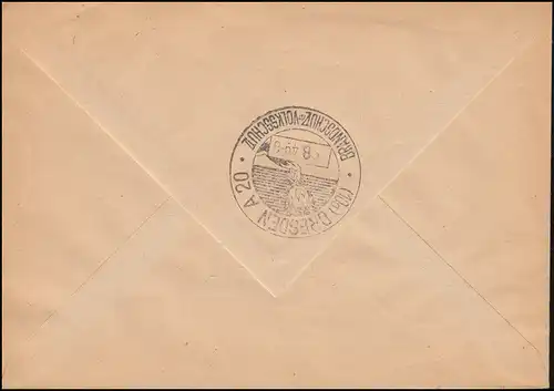 229 Liebknecht et Luxembourg 24 Pf sur lettre SSt DRESDEN pompiers 9.8.1949