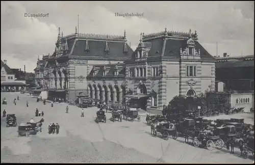 Carte de la gare centrale de Düsseldorf (vers 1920), non utilisée **