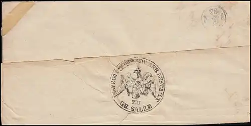 Prusse Vorphilatelie Lettre de plis à deux branches SALZE 23.10. vers Greifswald