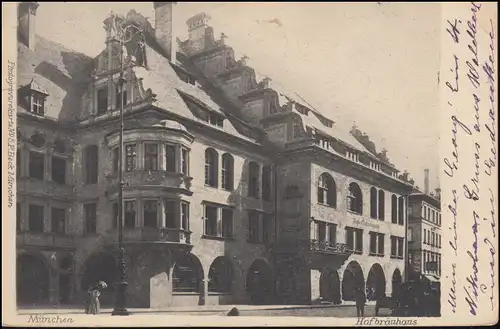 AK Munich Hofbräushaus, FELDAFING 4.12.1906 après LEIDEN 5.12.1906